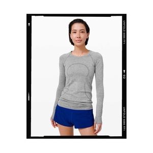 Lululemon Swiftly Tech Long Sleeve Shirt 2.0 in Slate/White